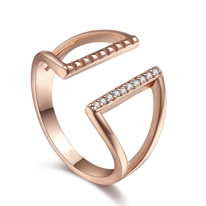 

Classic sterling silver personalized fashion jewelry three-dimensional zirconia feminine charm adjustable ring33