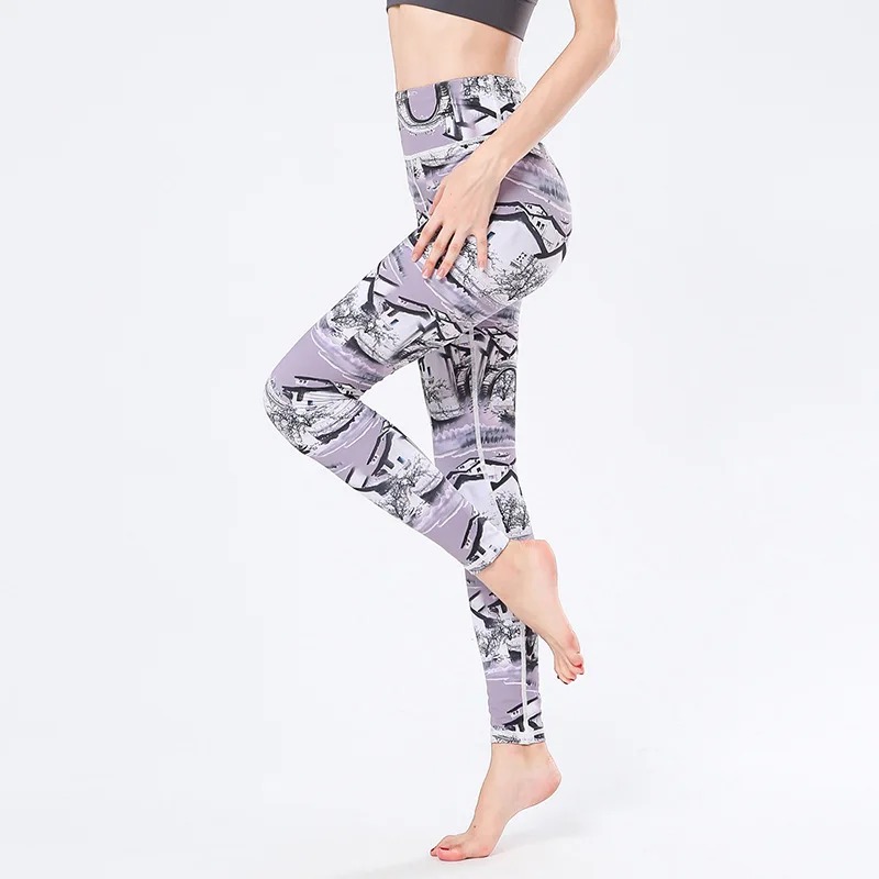 

Women Yoga Pants Gym Printed Sports Yoga Workout Gym Fitness Exercise Athletic Pants Sport Leggings Running Pants Stretchy