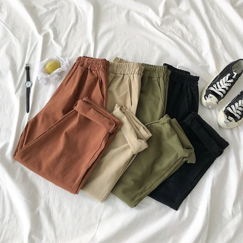 Модные красивые женские штаны-шаровары с высокой талией Женские однотонные