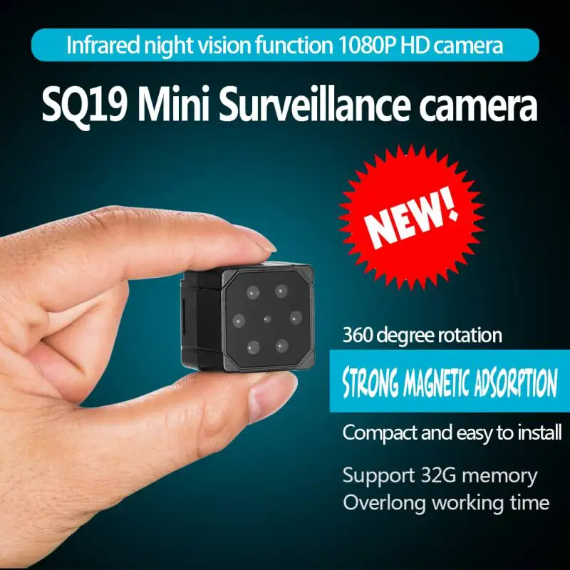 Мини-камера SQ19 HD 1080P DVR видеокамера инфракрасное ночное видение Обнаружение