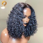 Натуральные волосы для чернокожих женщин, свободные кудрявые фронтальные парики с короткими кружевами, с глубокой волной, 4x4 13x4