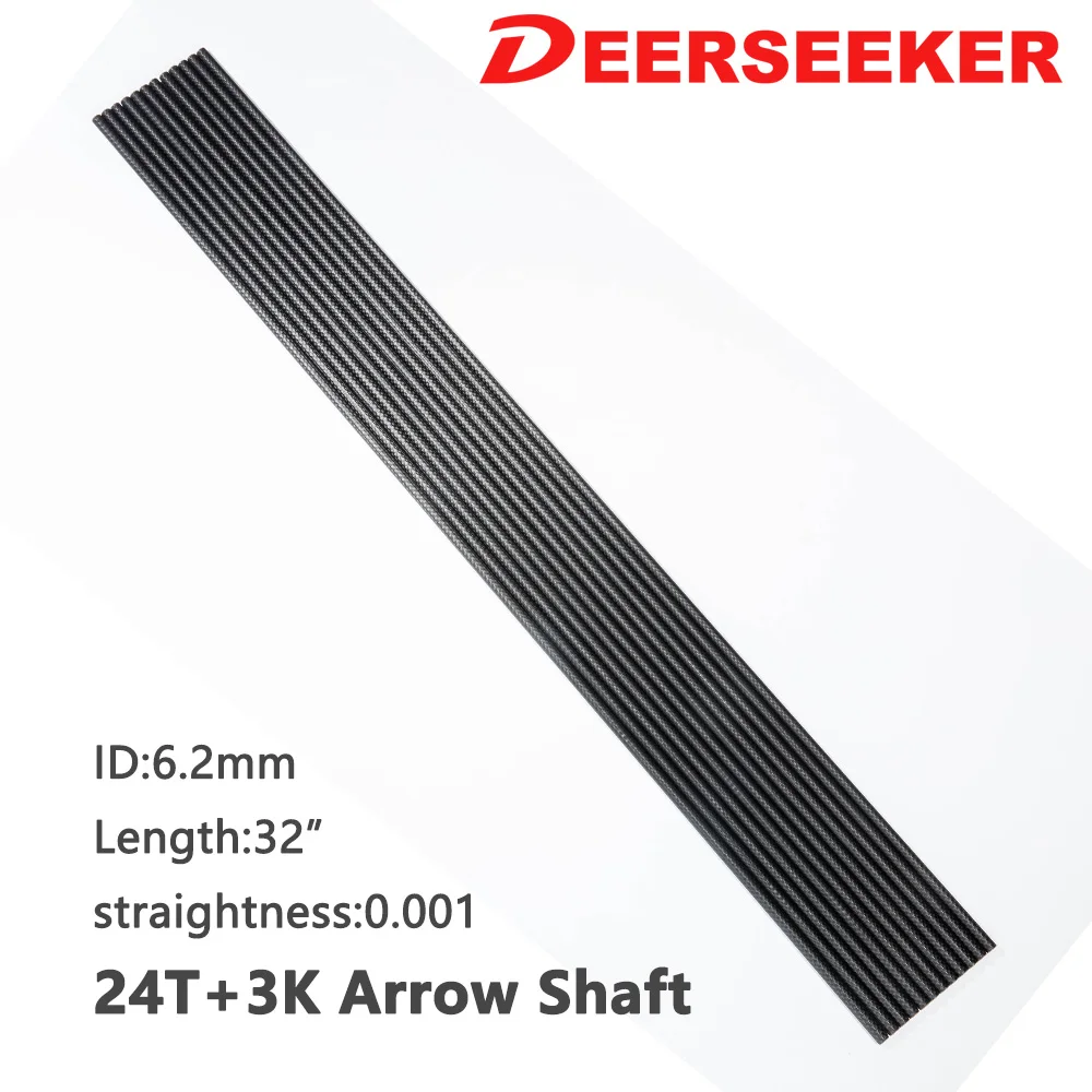 

Стрелы из чистого углеродного волокна с валом для стрельбы из лука, охоты, стрелы для стрельбы, 32 дюйма, 3K, 0,001, 6/12 шт.