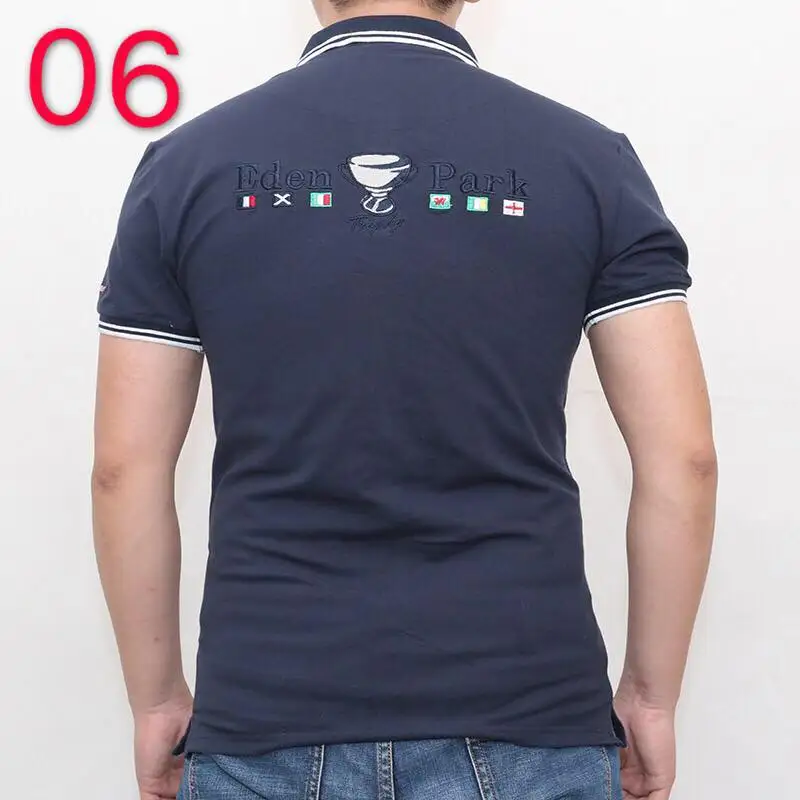 Hombre eden park Топ для мужчин с коротким рукавом Повседневная рубашка для регби camisa вышитая eden park polo мужская Тонкая однотонная хлопковая