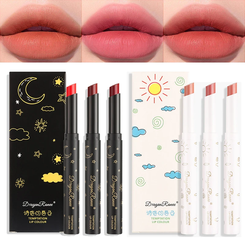

3pcs/set Velvet Matte Crayon Lipsticks Set Long Lasting Sexy Red Lip Stick Tint Pencil Waterproof Makeup Cosmetic Pigment Batom