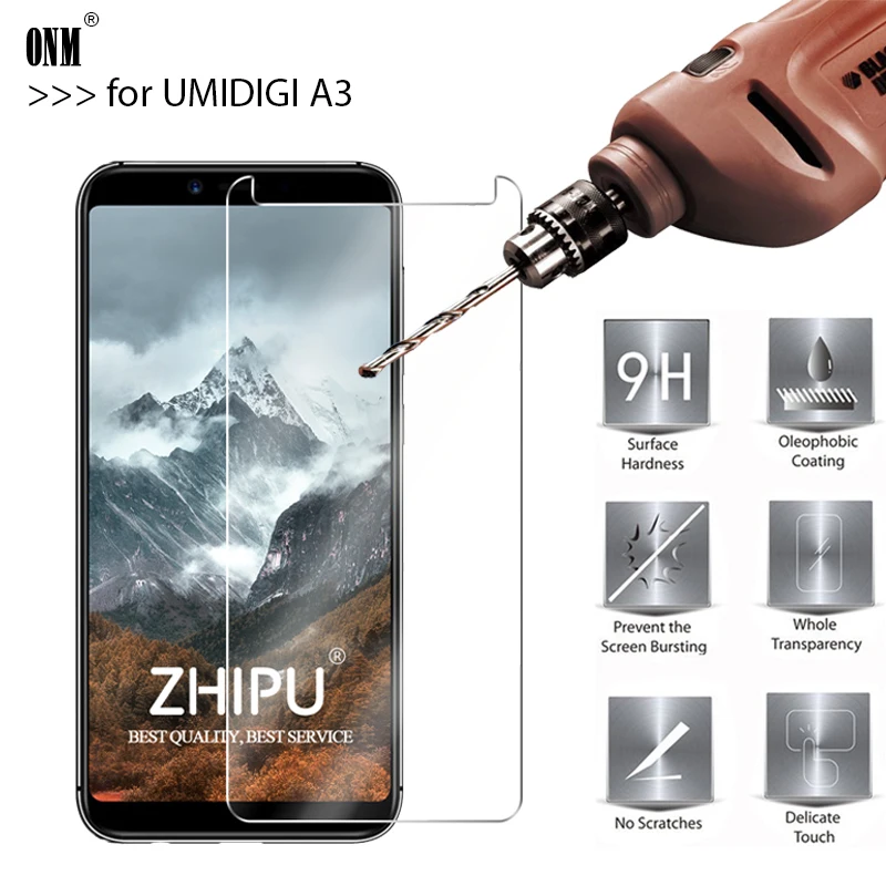 Закаленное стекло для UMIDIGI A3 Защитное экрана 2.5D 9H Премиум защитная