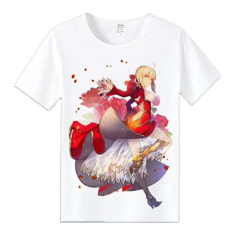 Повседневная хлопковая футболка унисекс с аниме Fate ZERO Saber go Arutoria|Мужские