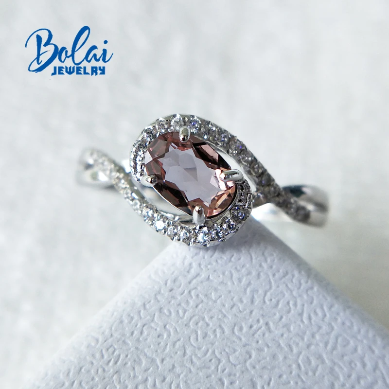 Bolaijewelry, Zultanite кольцо созданное изменение цвета драгоценный камень 925 Серебряное кольцо пасьянс простой стиль ювелирные украшения для девочек