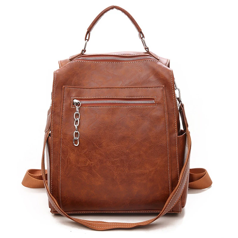 

Bomber Leather Backpacks For Women European Style Fashion Travel Woman Pack Bags Winter Femme Back Pack Bagpack Women PU Bags