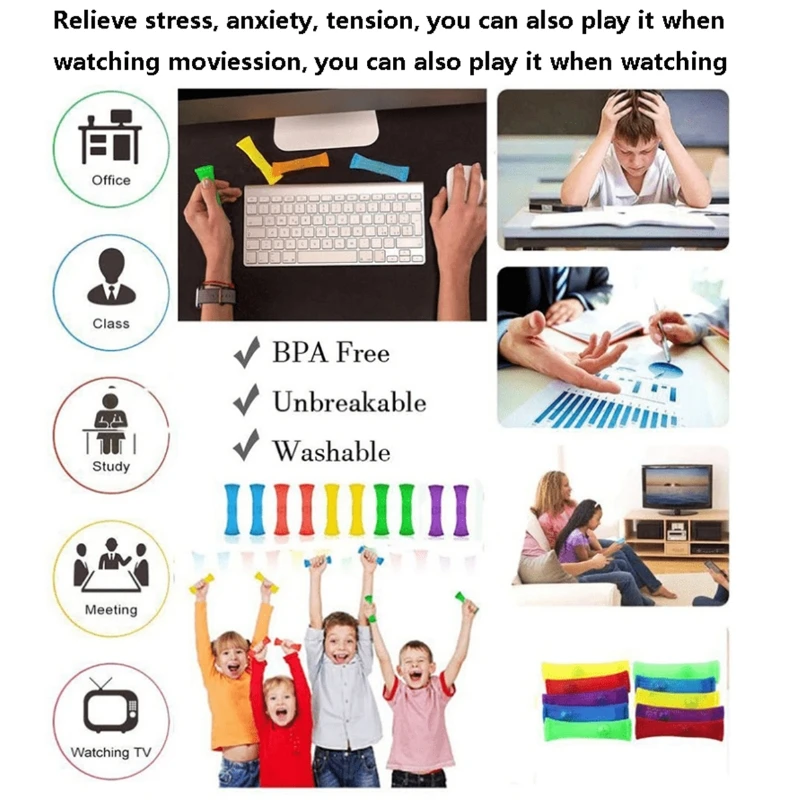 

6 Pcs/set Soothing Marble Fidgets Stress Relieve Focus Enhance for Adults Kids Random Colors