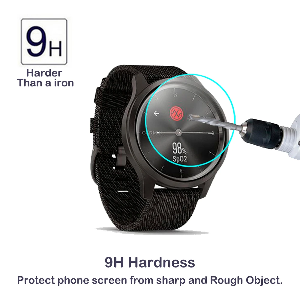 Закаленное стекло 9H для Garmin Move Style Luxe HD с защитой от царапин 2 упаковки|Защита