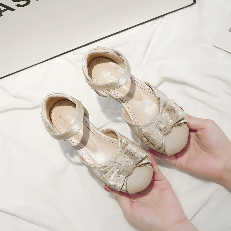 

New Girls Sandals Baotou Summer Bow Fashion Princess Breathable Dress Party Dance Shoes Children Kids Baby Toddler 019