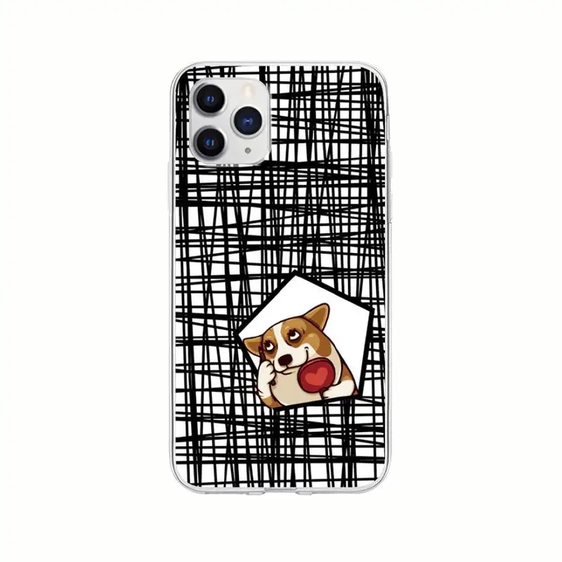 

Trendy Cute Cartoon Corgi Dog Transparent Phone Cover For Huawei P20 P40 Lite P30 Pro P Smart 2019 Nova 3e 6 Se Clear Case