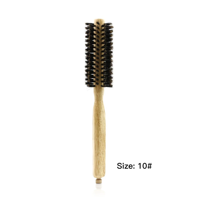 No.10 wood brush Mythus, 6 размеров, опция, парикмахерские деревянные щетки, круглая щетка из натуральной щетины, круглая щетка, набор, деревянная ручка, расческа, расческа - Цвет: No.10 wood brush