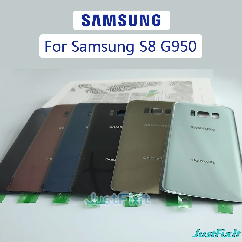 Полное оригинальное стекло для SAMSUNG Galaxy S8 G950 + S8Plus G955 задняя крышка аккумулятора