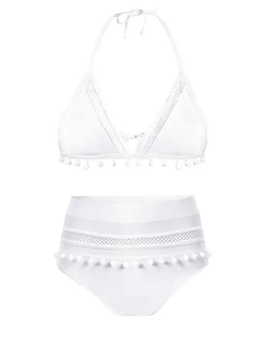 2020 New swimsuit women Sexy Halter Retro Mesh Hollow Out String Swimwear Women Bathing Suit beach dress Backless Monokini | Женская