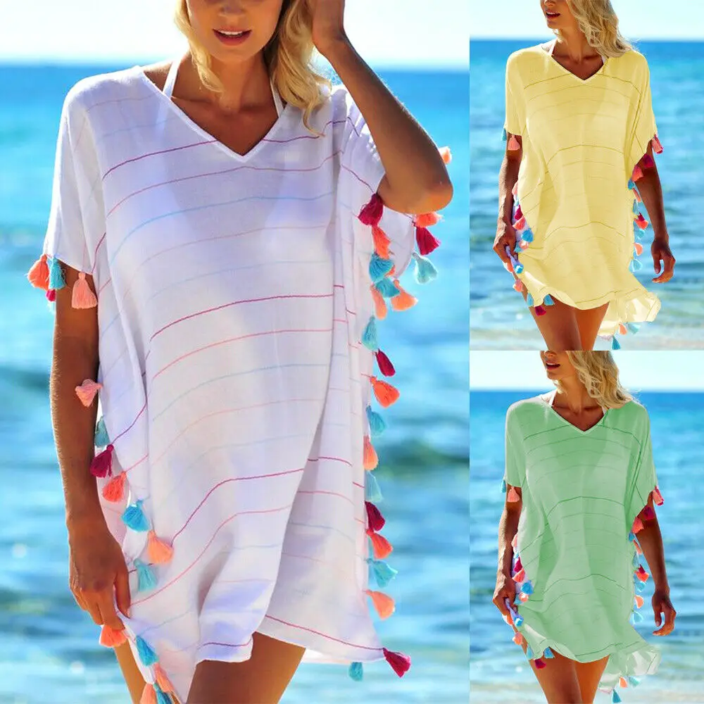 

Fashion Women New Summer Chiffon Casual Bikini Cover Up Swimwear Bathing Suit Beach Dress