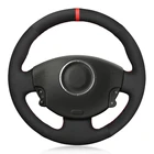 Чехлы рулевого колеса автомобиля черная замшевая ручная строчка для Renault Megane 2 Scenic 2 (Grand Scenic) Kangoo 2 2002 - 2013