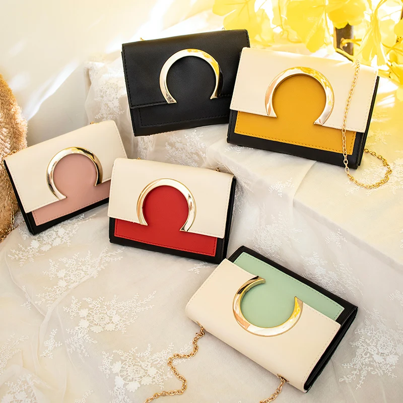 UKQLING маленькая откидная женская сумка из искусственной кожи с цепочкой на плечо