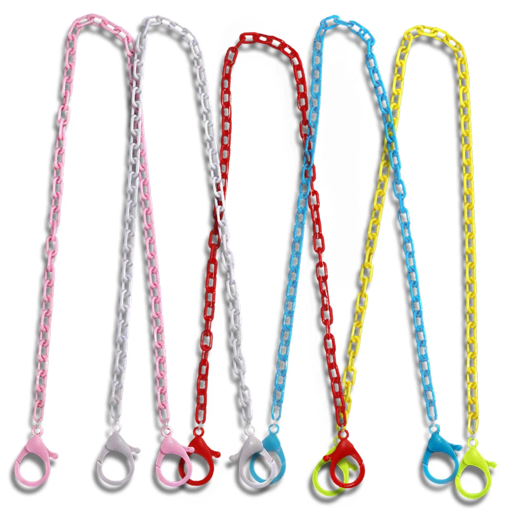 

Fashion Acrylic Face Mask Chains with Clip Necklace Children Rope Strap on the Neck Lanyard Masks Cord Holder for Girls Boys
