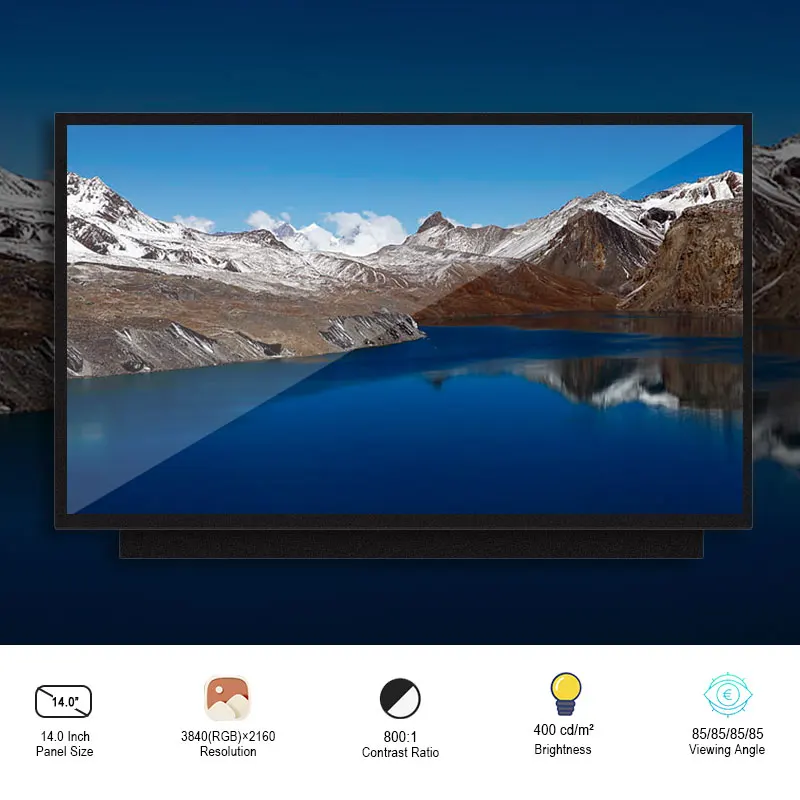 

Original NV140QUM-N61 Resolution 3840x2160 14.0 Inch 4K LCD Display Screen 40 Pin Pantallas Laptop Tablet screen