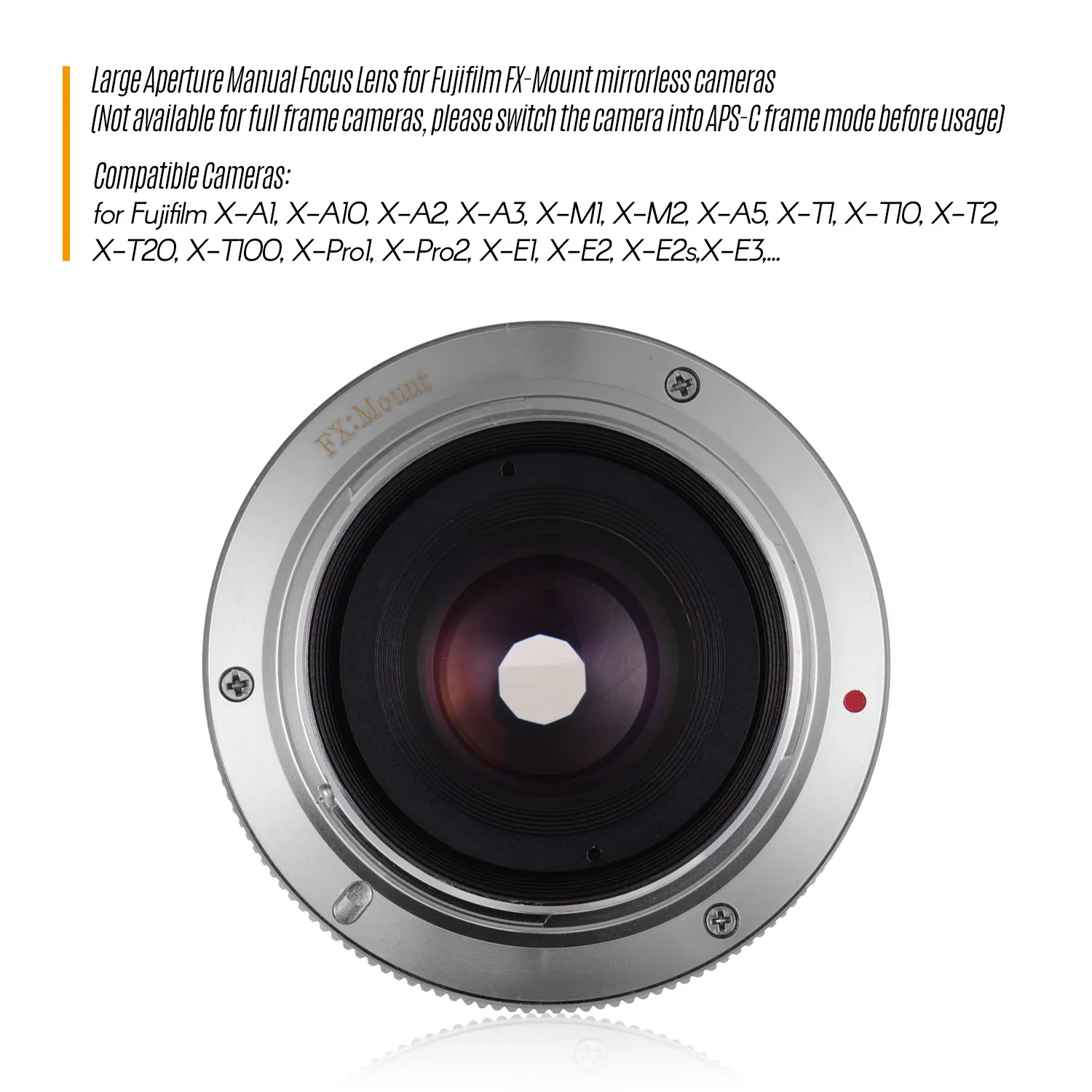 Andoer 25 мм F1.8 ручная фокусировка объектива Большая диафрагма беззеркальная камера