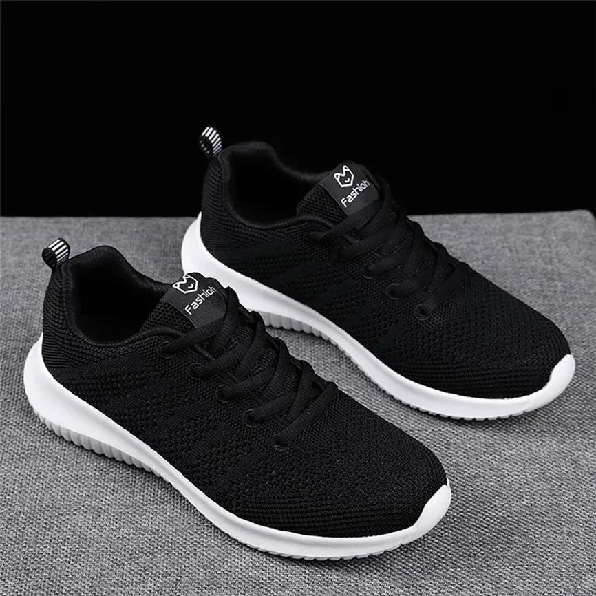 Женские сетчатые однотонные Нескользящие кружевные кроссовки повседневные для