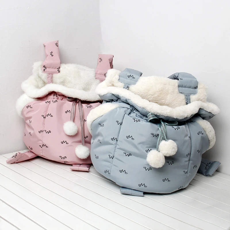 

Pet Cute Carrier Bag Warm Front Hanging Chest Pack Semi-Closed Shoulder Backpack for Outdoor Carrying Strap