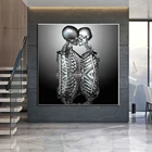 Абстрактные картины на холсте Vision 3D металлический скелет пары целующиеся в воде художественный плакат и принты Современный домашний декор Настенная картина