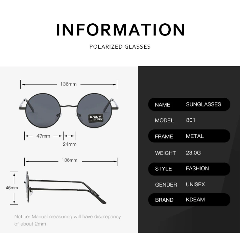 

KDEAM Brand Steampunk Sunglasses Women Streetwear Vintage Round Glasses Coating Retro Polarized Sun glasses UV400 Protection