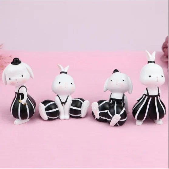 Американский Сельский стиль креативный мультфильм кролик смола фигурка