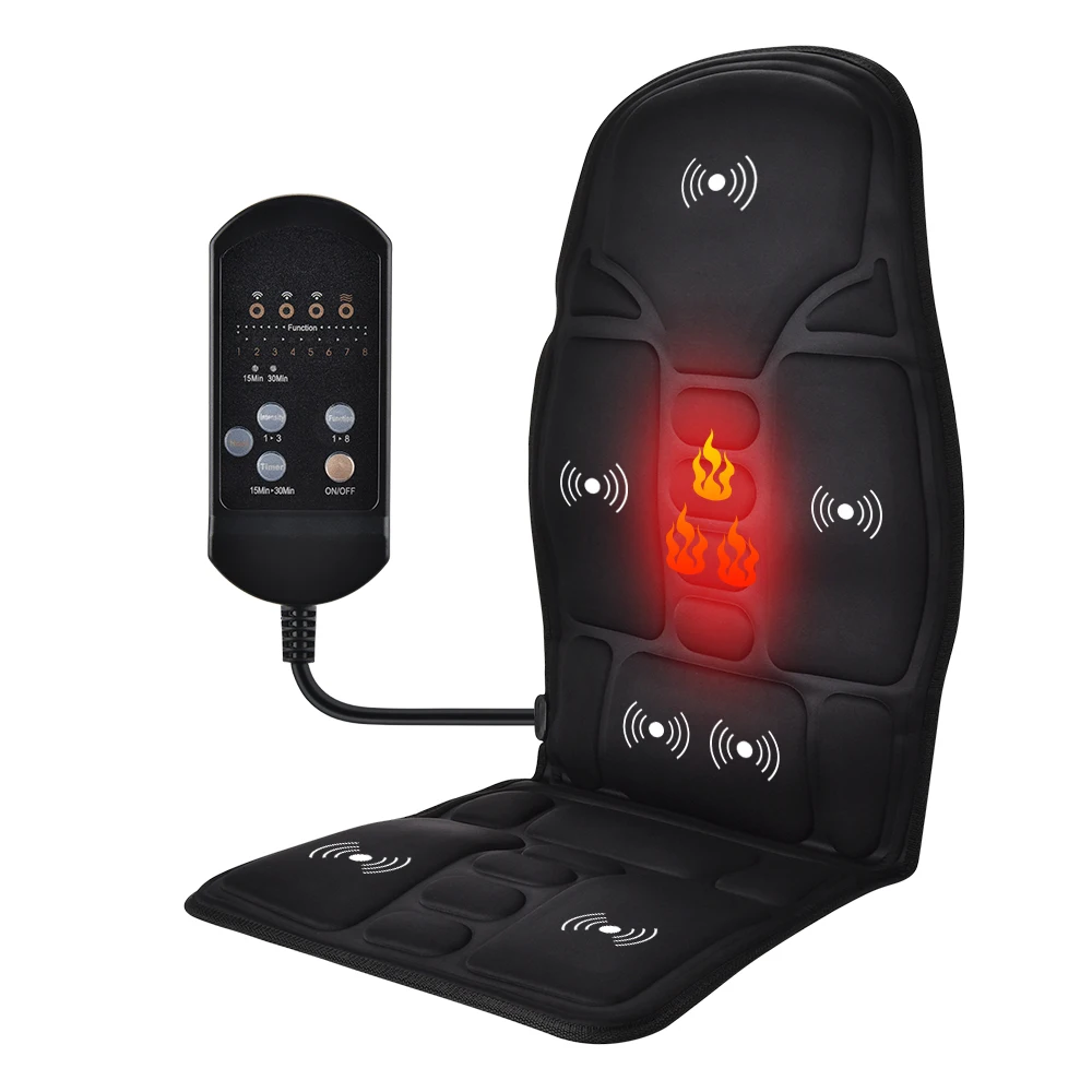 melhor Massagem Cadeira Cussion Almofada De Assento Volta Massageador Elétrico Aquecimento Vibratório Para O Escritório Em Casa Do Carro Lombar Pescoço Alívio Da Dor Massagem
