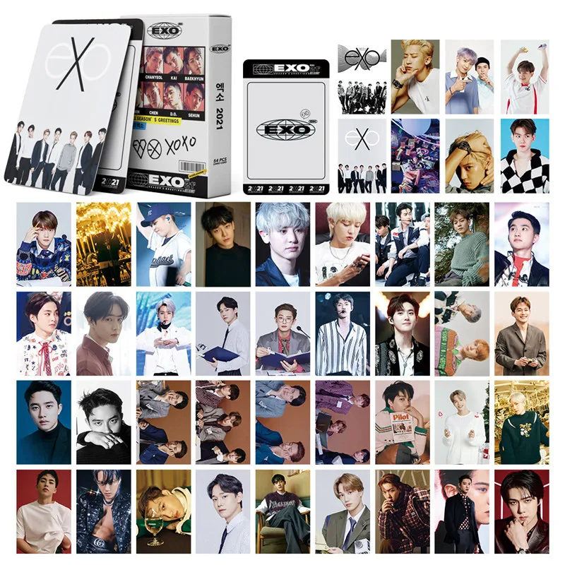 

54 шт./компл. Kpop EXO 2021 Фотокарточка новый альбом высококачественный фотоальбом карточка для поклонников коллекция LOMO карточка Новые поступле...