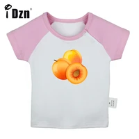 new sweet fruit apricot fun art printed baby boys t shirts cute baby girls short sleeves t shirt newborn cotton tops clothes
