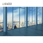 Фон для фотографий Laeacco, с изображением столба, окна, голубого неба, пасмурного интерьера