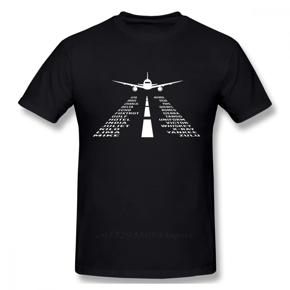 Novelty Airplane Phonetic Alphabet Pilot Gift T shirt Fashionable Streetwear T Shirt Organic Cotton Camiseta