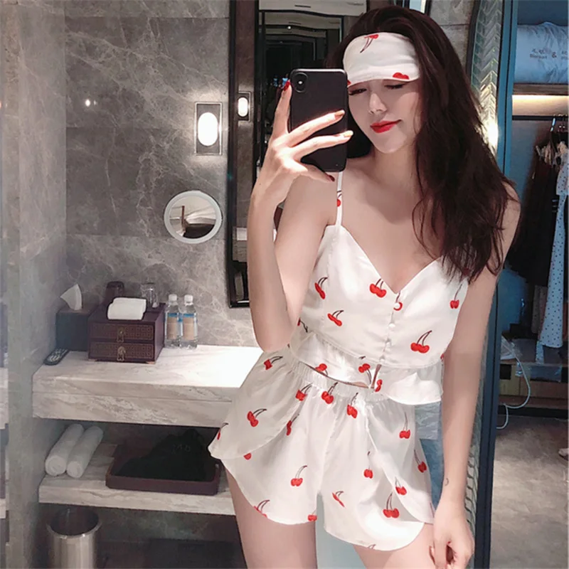 2020 новые летние женские пижамные комплекты с короткими рукавами сексуальная