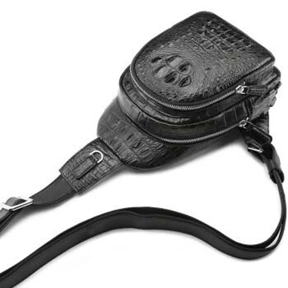 

menggeka crocodile male chest bag leisure One shoulder bag cross bag large capacity multi-function Men crocodile bag