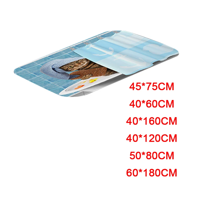 Занавеска для душа с принтом милого кота водонепроницаемая шторка из полиэстера