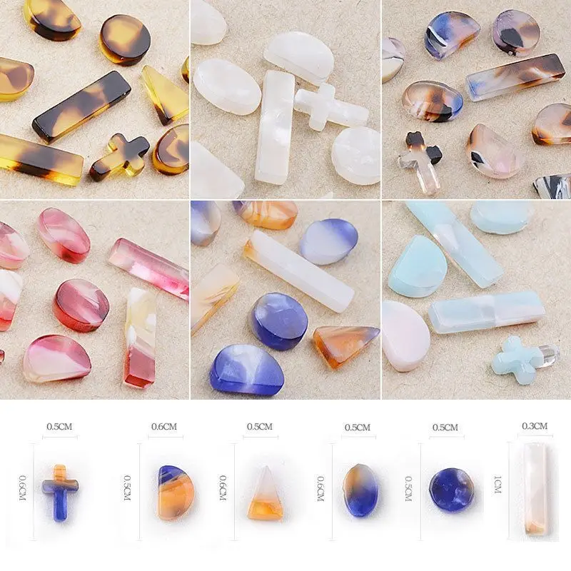 1 коробка Агат для дизайна ногтей 3D смешанные размеры дождь камень Цвет сверла