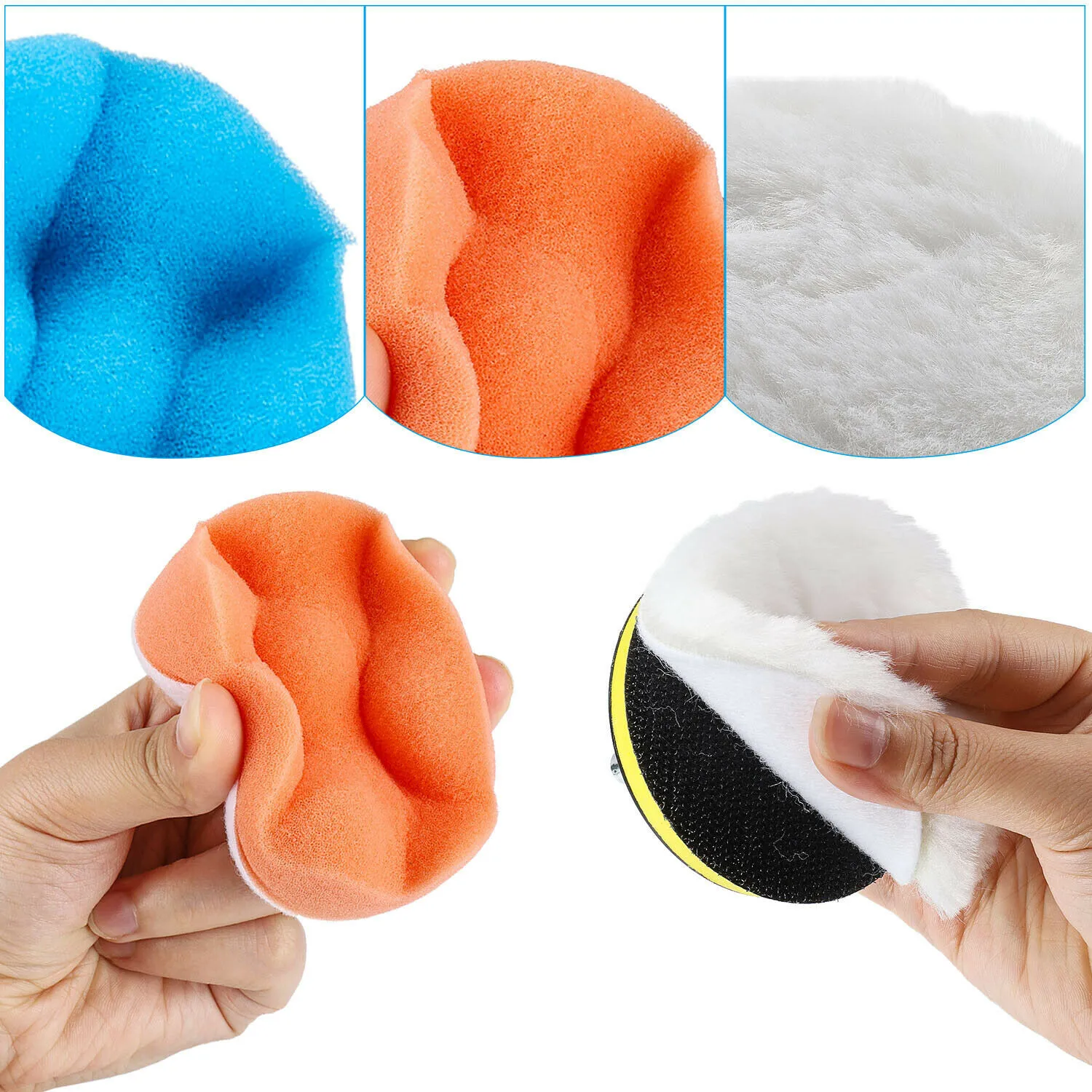 

For Car Polisher Polishing Pad Polyether Sponge 22pcs Set 3 Inch Buff Buffing