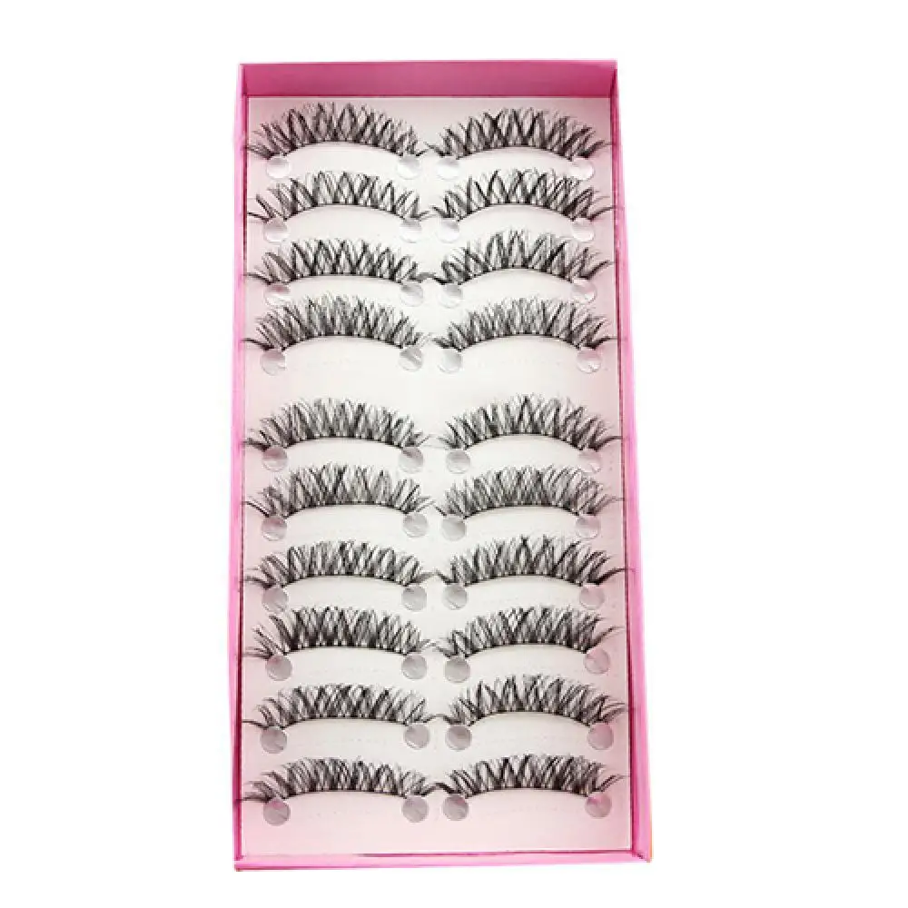 

10 Pairs Natural Jumble Long False Eyelashes Party Wedding Makeup Eye Lashes