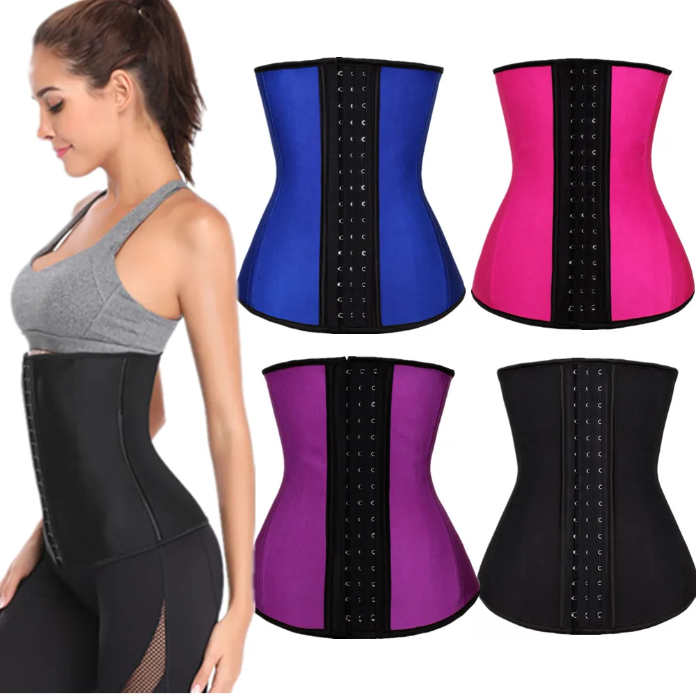 

Латексный тренировочный корсет для талии, 9 стальных костей, нижнее белье, Корректирующее белье для похудения, шейпер для тела, Женский корс...