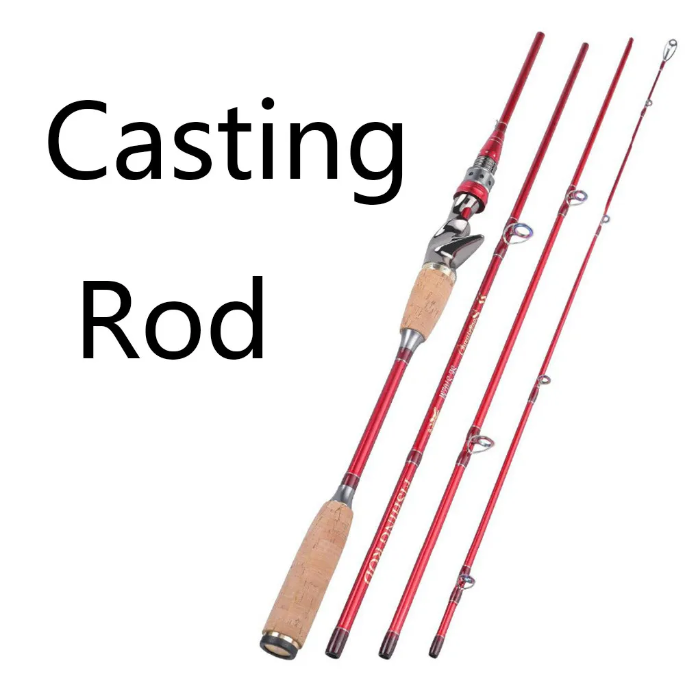 

2.1M 2.4M 4 Section M Power Carbon Fiber Casting Spinning Fishing Rod Travel Ultra Light Lure Fishing Pole