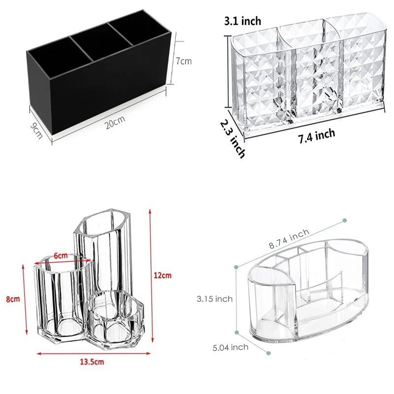 

Makeup Brush Holder Makeup Organizer Cosmetic Storage Box Lipstick Eyebrow Pencil Display Stand Acrylic Transparent Plastic Box