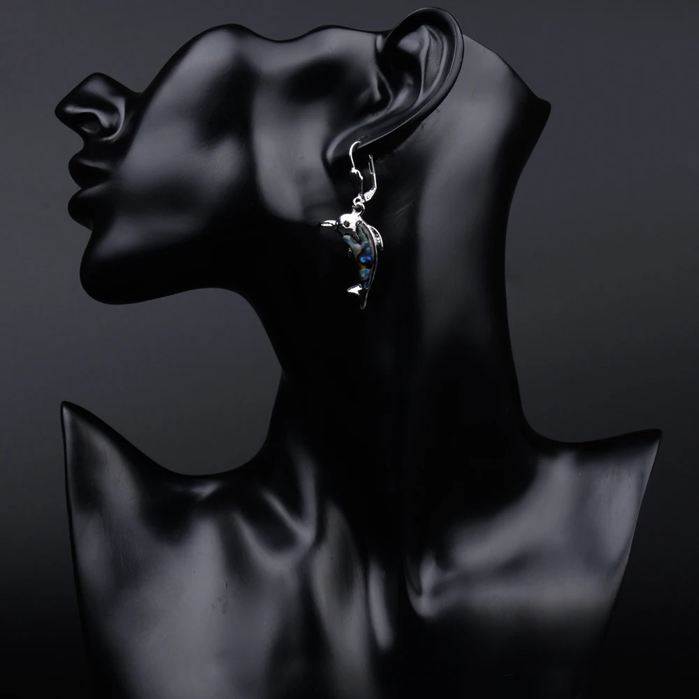 Богемные серьги для женщин натуральная раковина Abalone висячая люстра большая рыба