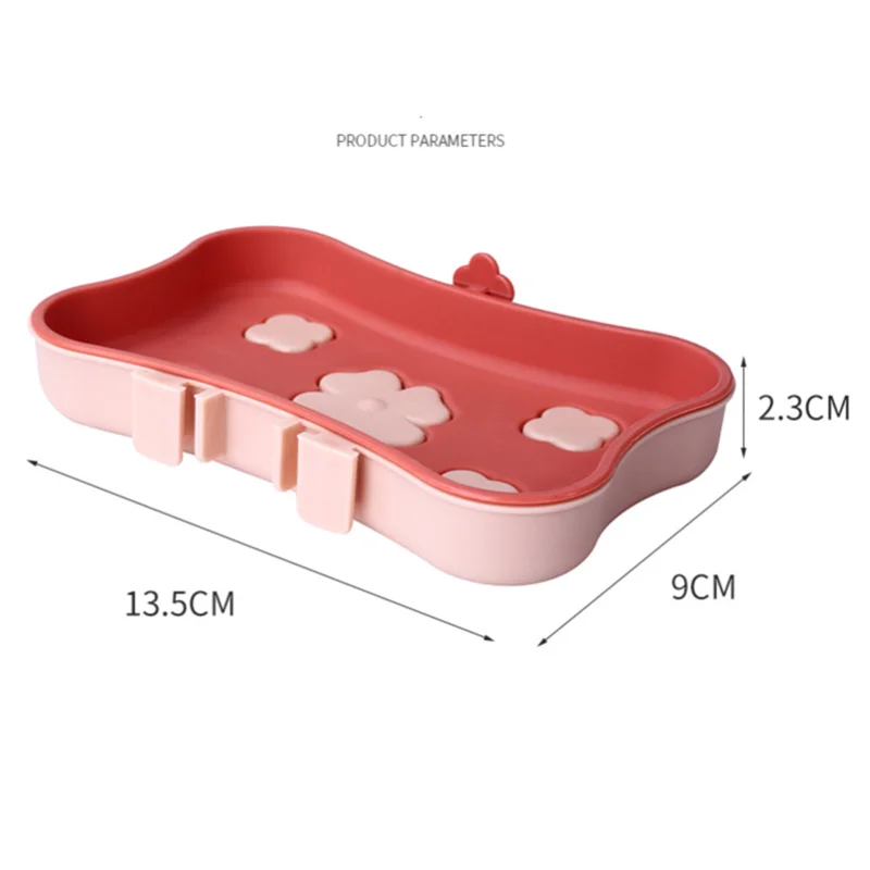 

Double Layer Soap Dish Cute Butterfly Punch-Free Wall Mounted Soap Drain Box Holder Bath Ball Hook Bathroom Hanging Storage Rack
