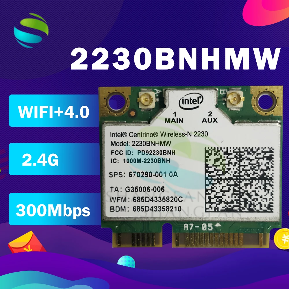 Беспроводная карта 2230BN HMW 2230BNHMW Half Mini PCI e Wireless SPS:670290 001 BT4.0 для HP DV4 DV6 DV7 ENVY 4 6 M4 M6|half mini