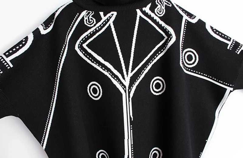 CHICEVER Vintage Hit Color Knitted Women's Sweater Turtleneck Long Sleeve Oversize Loose Pullover Female 2020 Spring New Clothes | Женская