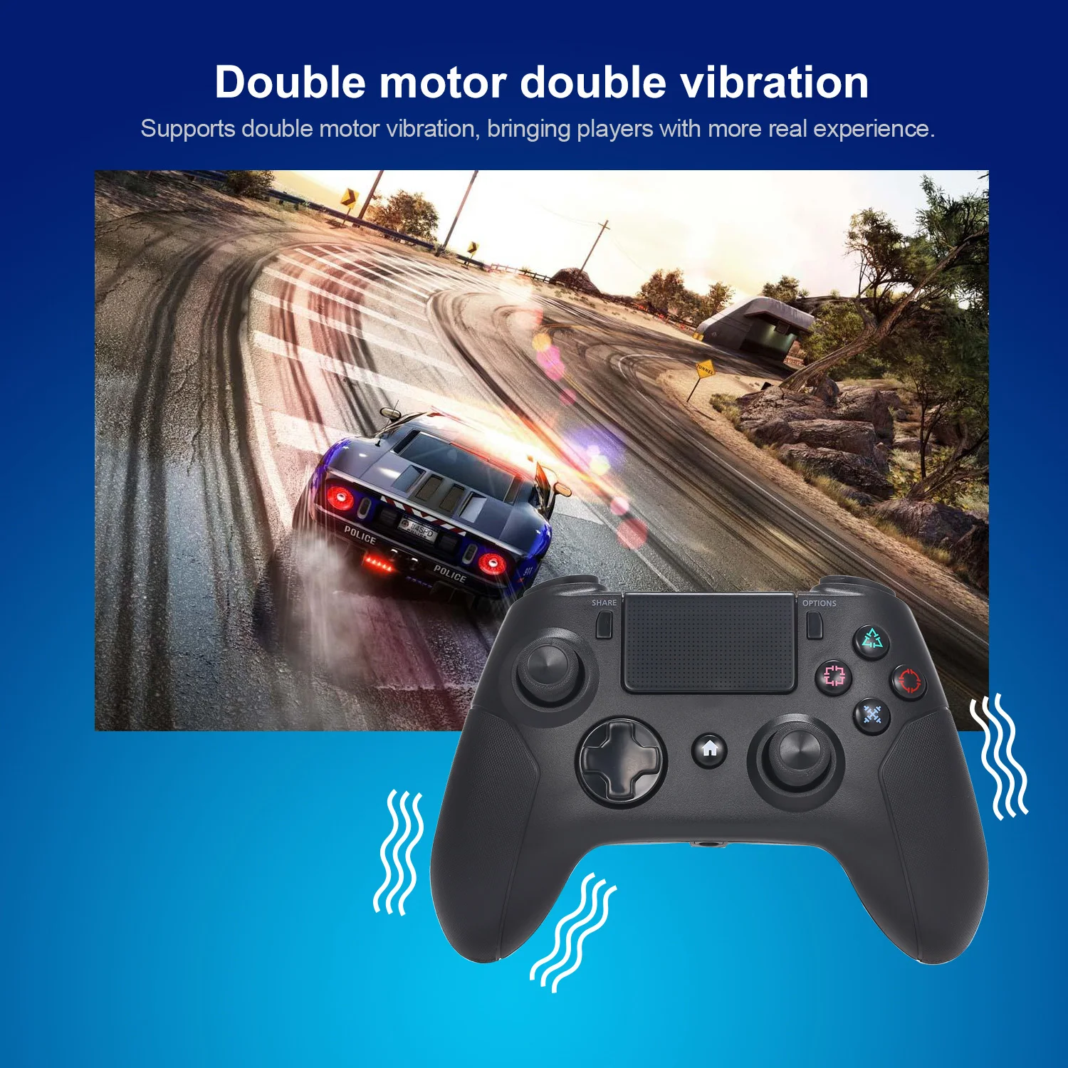 Беспроводной Bluetooth геймпад для PS4 контроллер с двойной вибрацией и сенсорной