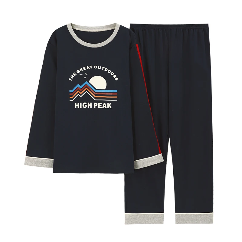 Пижамный комплект мужской с длинным рукавом свободная одежда для сна модная